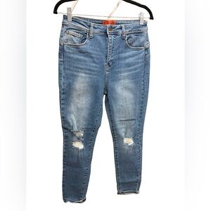 Wax Jean Light Blue Distressed Skinny Jeans